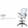 Flash Furniture Kelista Mid-Back White Mesh Ergonomic Drafting Chair with Adjustable Foot Ring and Flip-Up Arms BL-X-5M-D-WH-GG